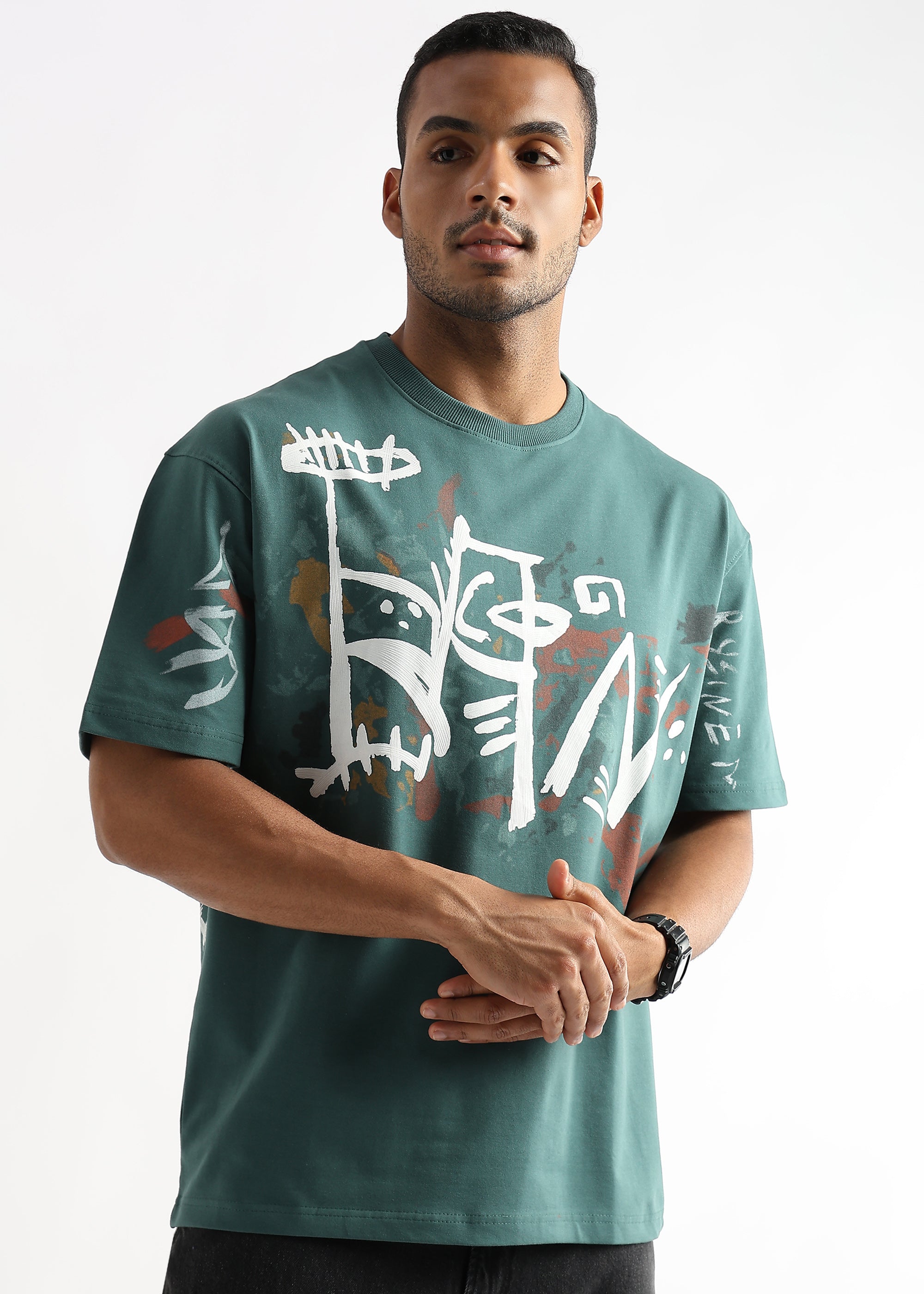 Smoke Pine Abstract Oversized Graphic