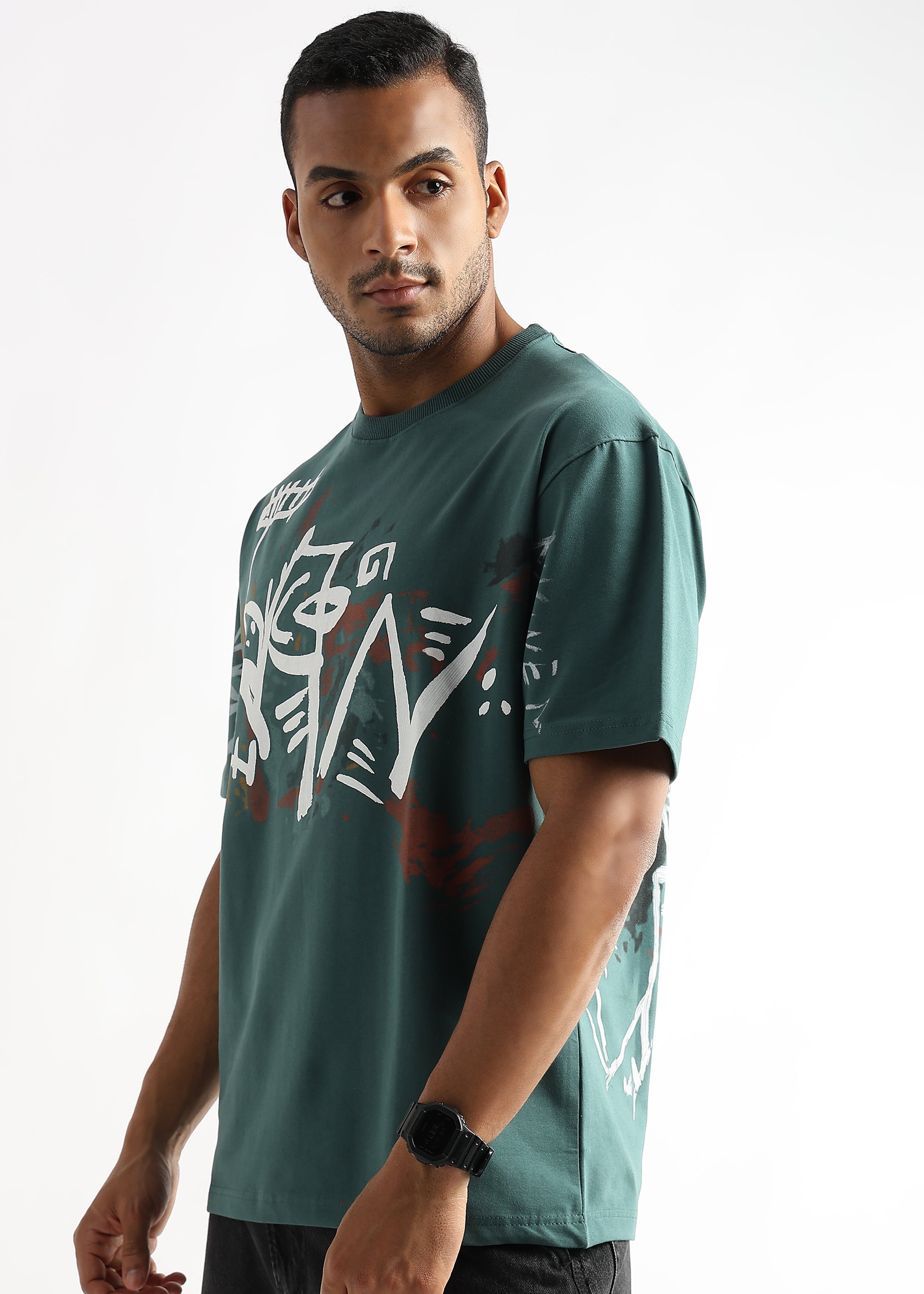 Smoke Pine Abstract Oversized Graphic