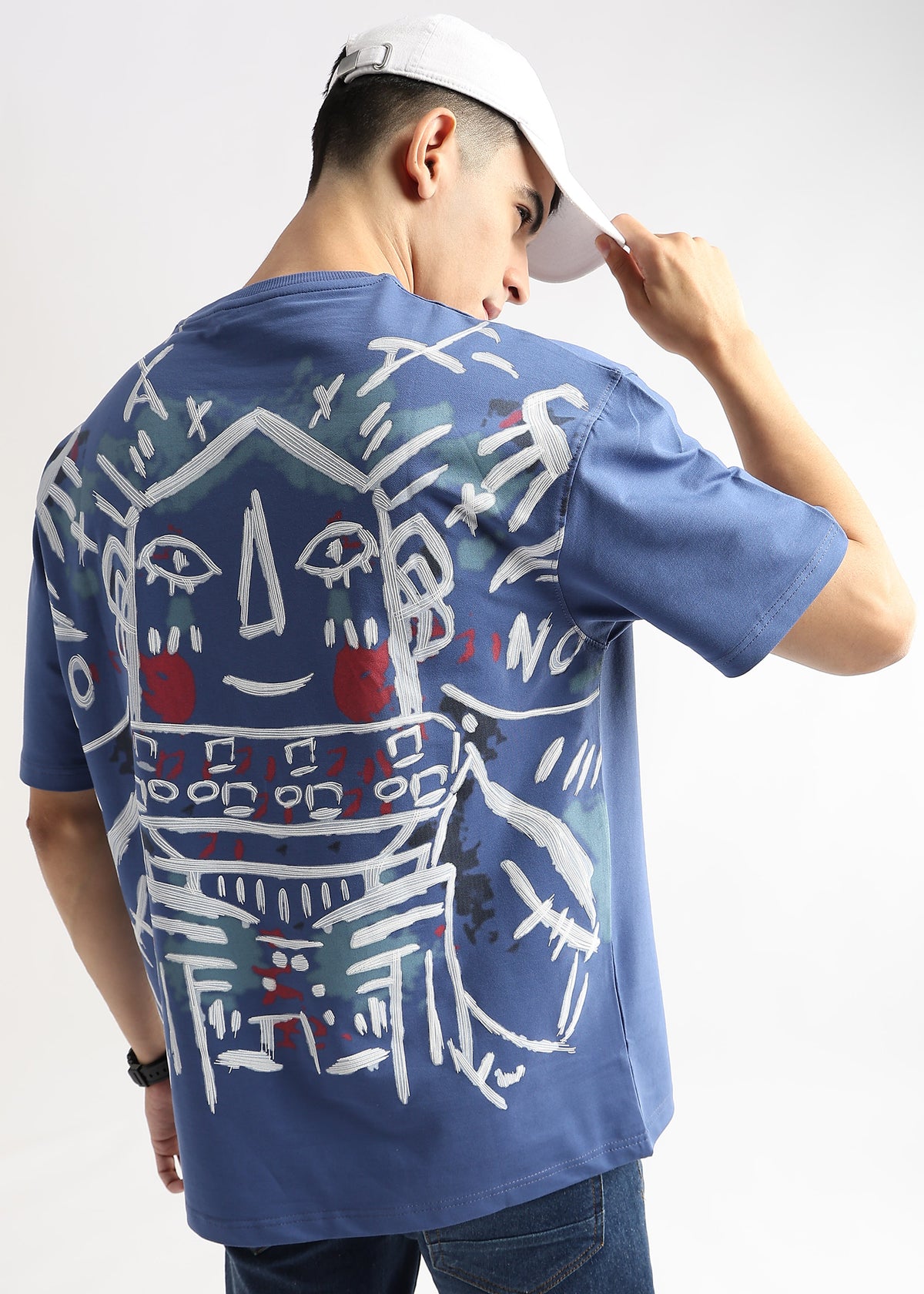 Federal Blue Abstract Oversized Graphic
