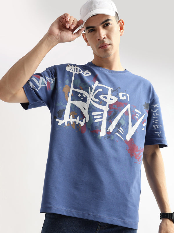 Federal Blue Abstract Oversized Graphic