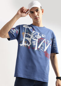 Federal Blue Abstract Oversized Graphic