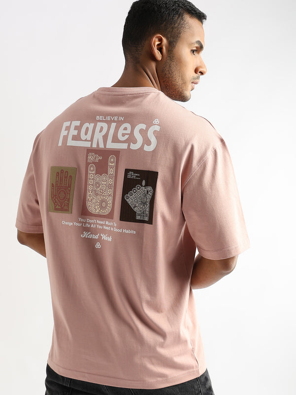 Pastel Rose Fearless Patchwork Oversized Graphic