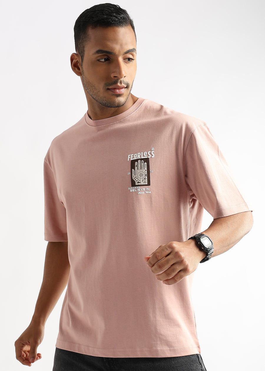 Pastel Rose Fearless Patchwork Oversized Graphic