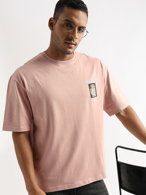 Pastel Rose Fearless Patchwork Oversized Graphic