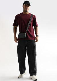 Cordovan Maroon Solid Oversized T-Shirt