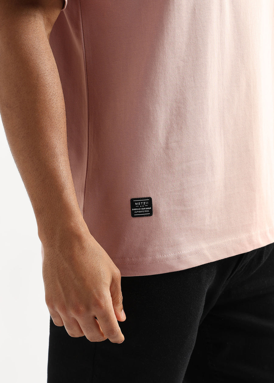 Pastel Rose Solid Oversized T-Shirt