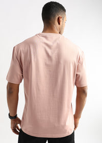 Pastel Rose Solid Oversized T-Shirt