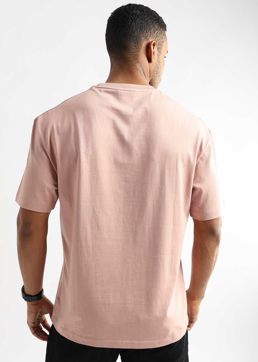 Pastel Rose Solid Oversized T-Shirt