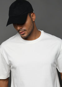 Star White Solid Oversized T-Shirt