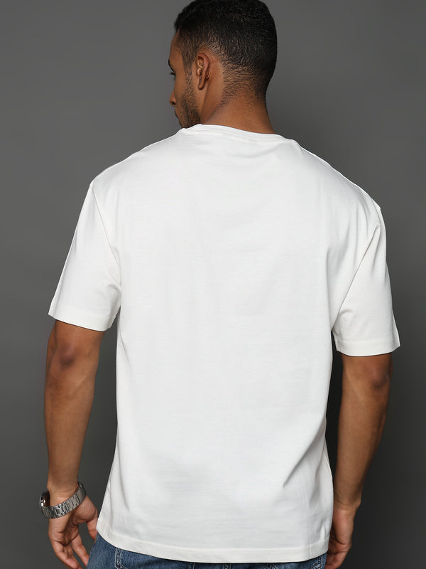 Star White Solid Oversized T-Shirt