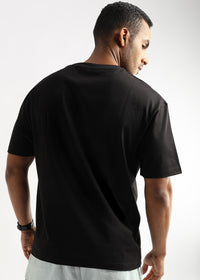 Meteorite Black Solid Oversized T-Shirt