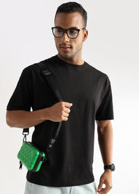 Meteorite Black Solid Oversized T-Shirt