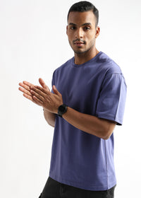 Twilight Purple Solid Oversized T-Shirt