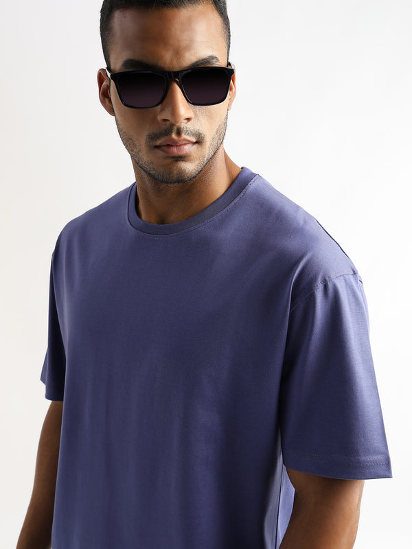 Twilight Purple Solid Oversized T-Shirt