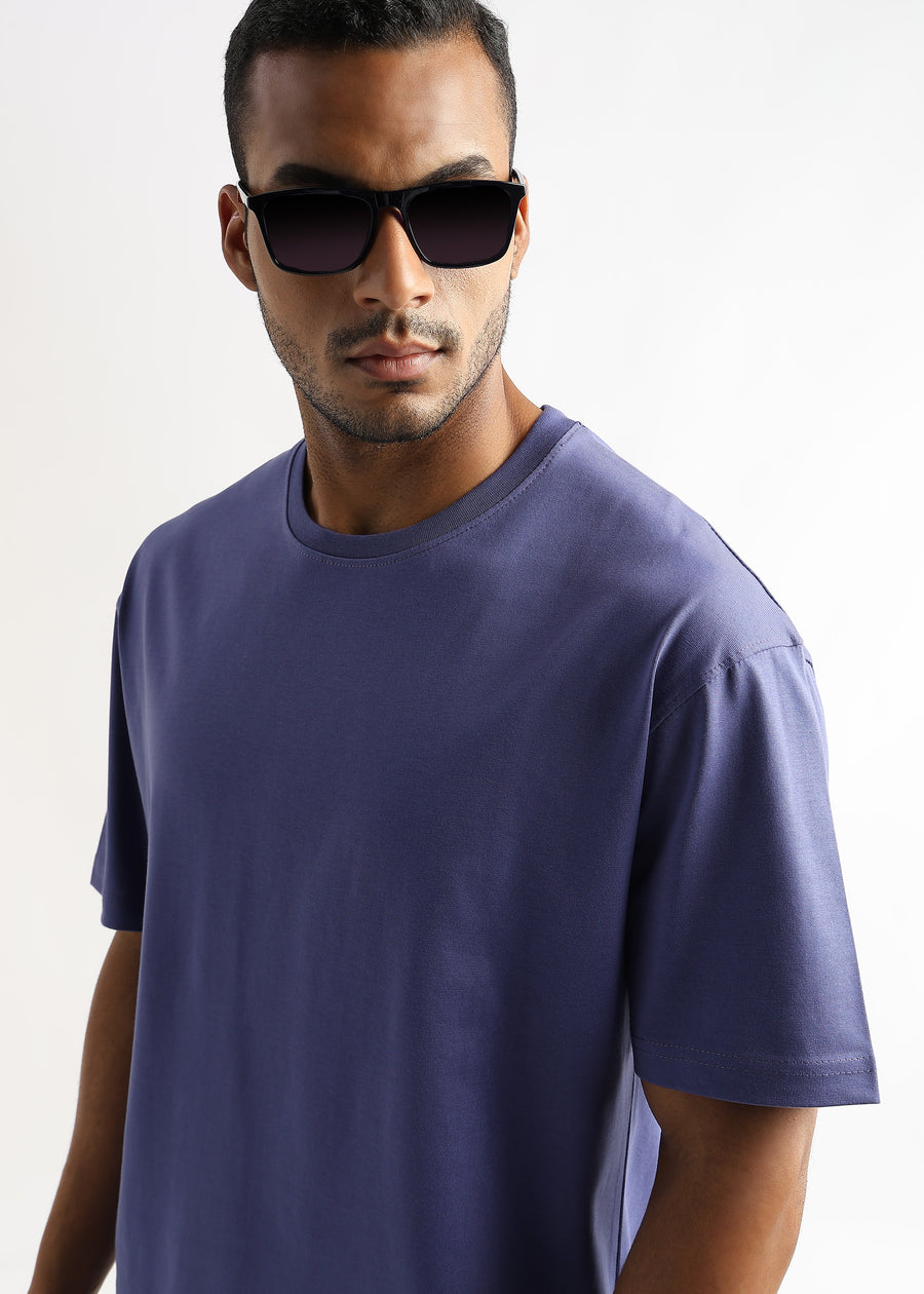 Twilight Purple Solid Oversized T-Shirt