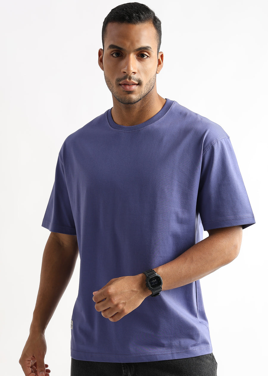 Twilight Purple Solid Oversized T-Shirt