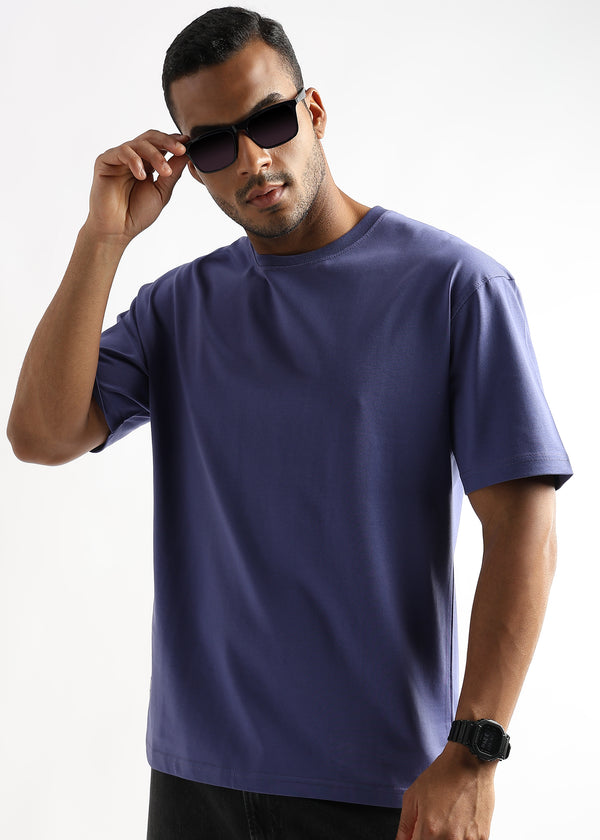 Twilight Purple Solid Oversized T-Shirt