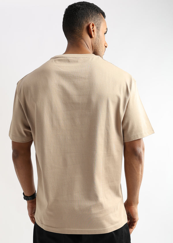 Irish Cream Solid Oversized T-Shirt