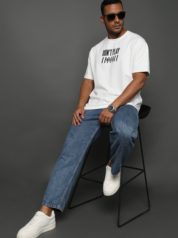 Star White Avoid Toxic People Graphic Oversized