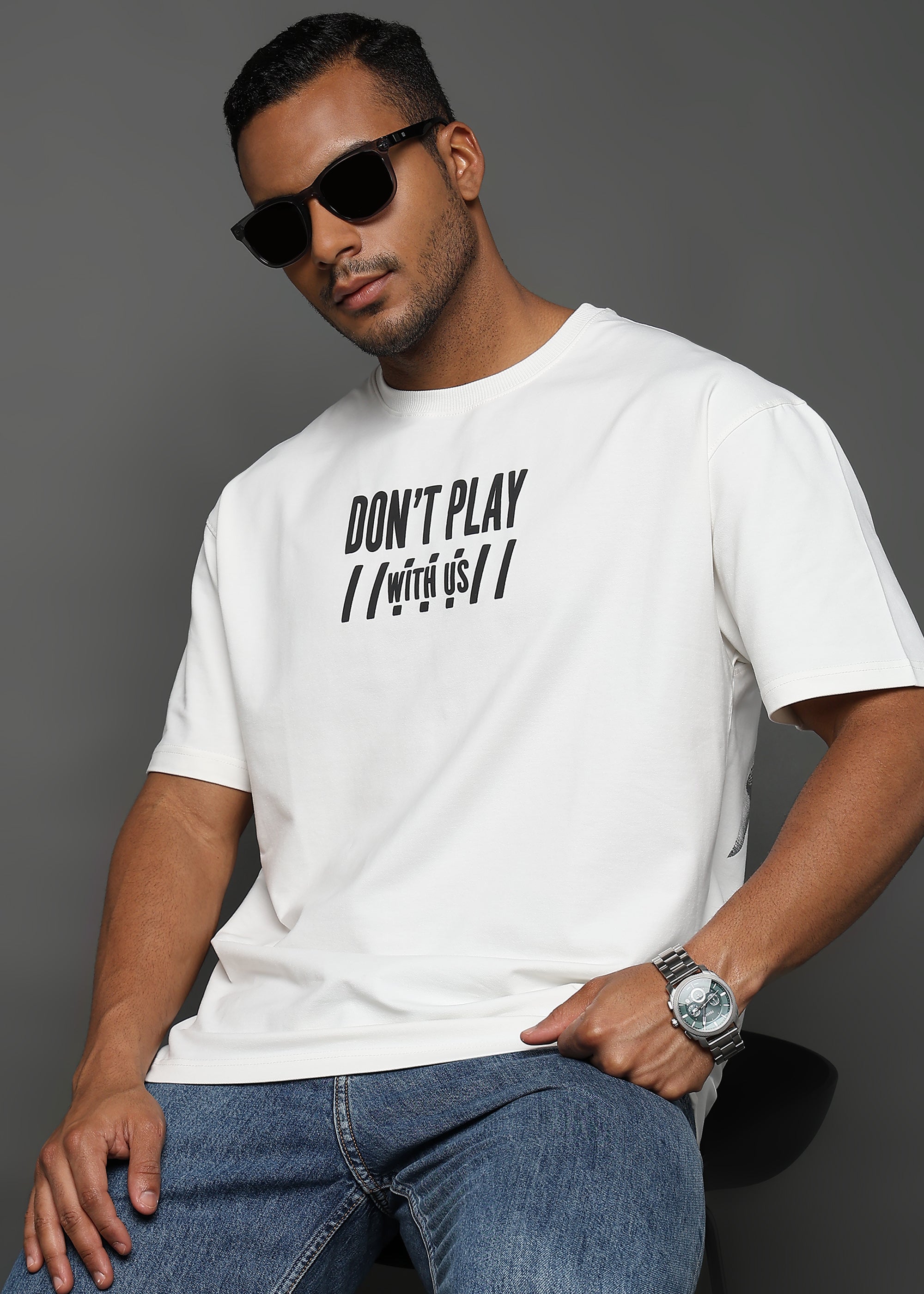 Star White Avoid Toxic People Graphic Oversized