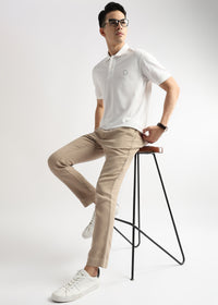 Star White Solid Polo T-Shirt