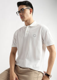 Star White Solid Polo T-Shirt
