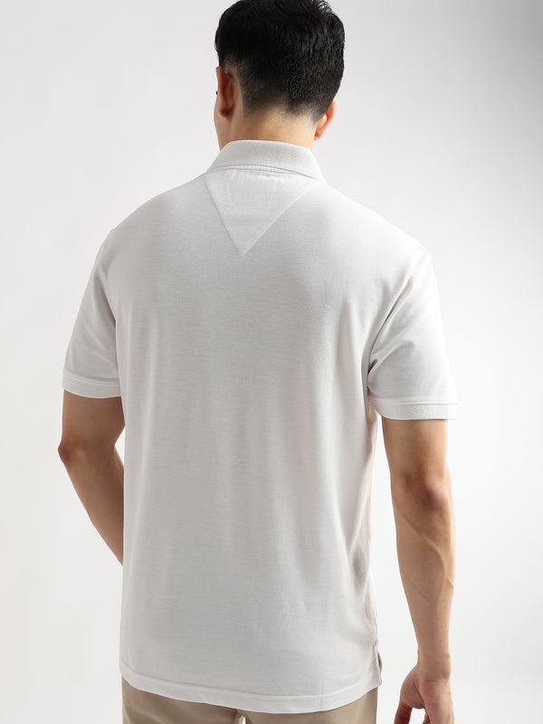 Star White Solid Polo T-Shirt