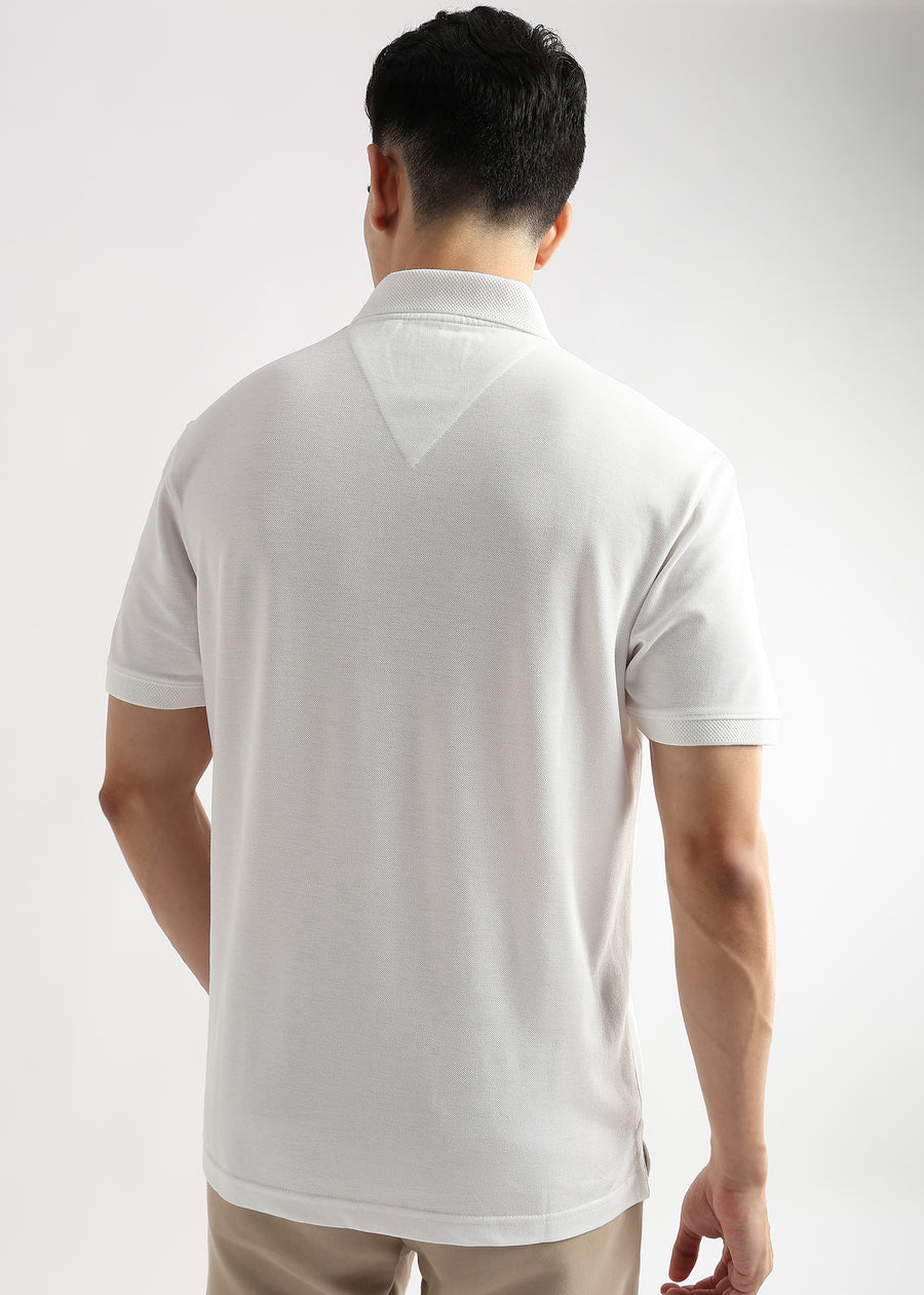 Star White Solid Polo T-Shirt