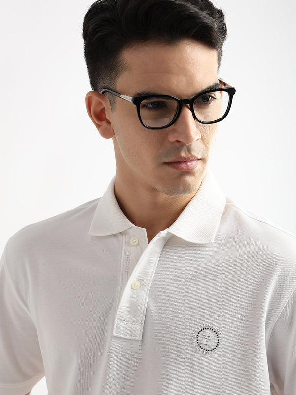 Star White Solid Polo T-Shirt