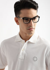 Star White Solid Polo T-Shirt