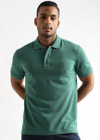 Fir Green Solid Polo T-Shirt