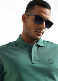Fir Green Solid Polo T-Shirt