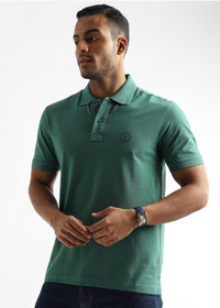 Fir Green Solid Polo T-Shirt