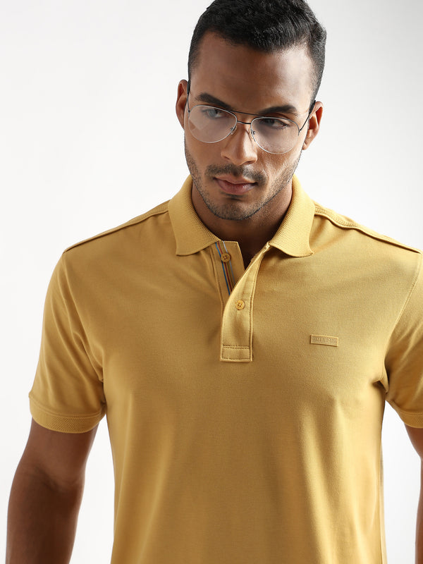 Tinsel Yellow Solid Polo T-Shirt