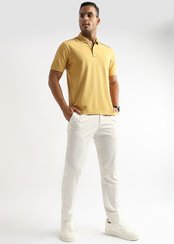 Tinsel Yellow Solid Polo T-Shirt