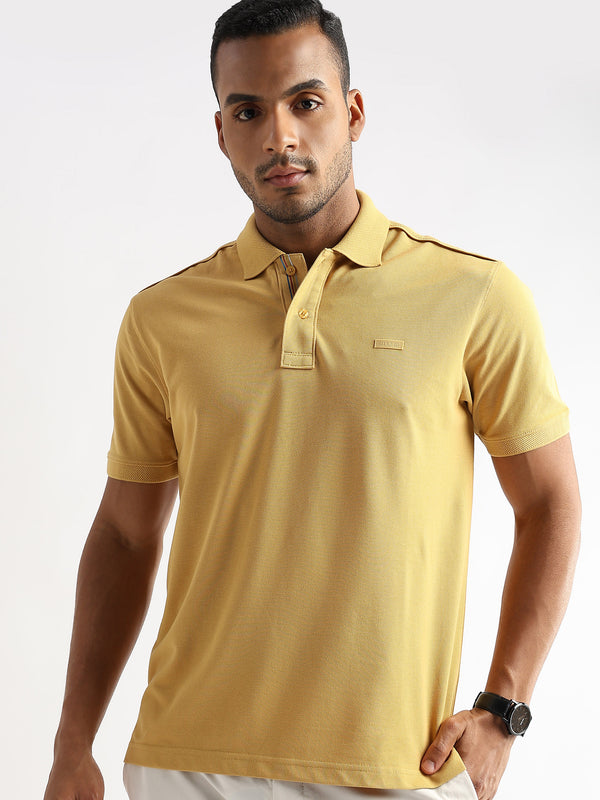 Tinsel Yellow Solid Polo T-Shirt