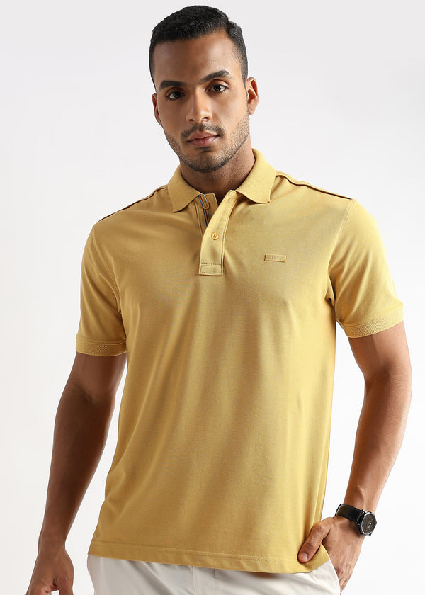 Tinsel Yellow Solid Polo T-Shirt