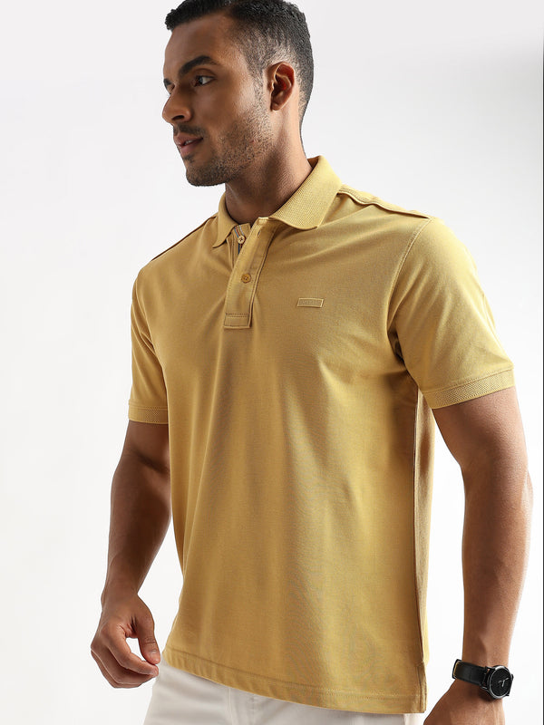 Tinsel Yellow Solid Polo T-Shirt