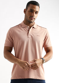 Dusty Pink Solid Polo T-Shirt