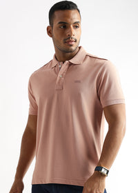 Dusty Pink Solid Polo T-Shirt