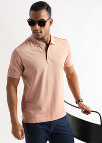 Dusty Pink Solid Polo T-Shirt