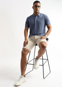 Moonlight Blue Solid Polo T-Shirt