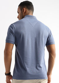 Moonlight Blue Solid Polo T-Shirt
