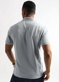 High Rise Gray Solid Polo T-Shirt