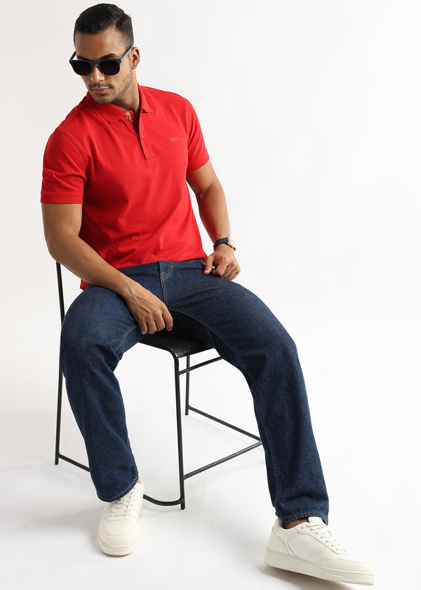 Barbados Cherry Solid Polo T-Shirt