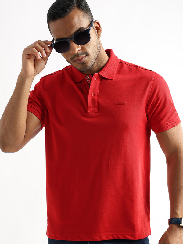 Barbados Cherry Solid Polo T-Shirt