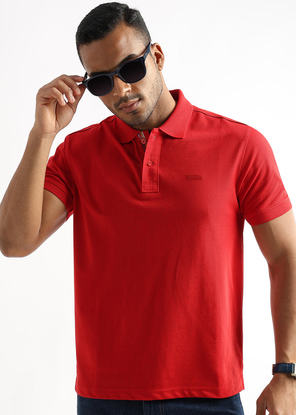 Barbados Cherry Solid Polo T-Shirt