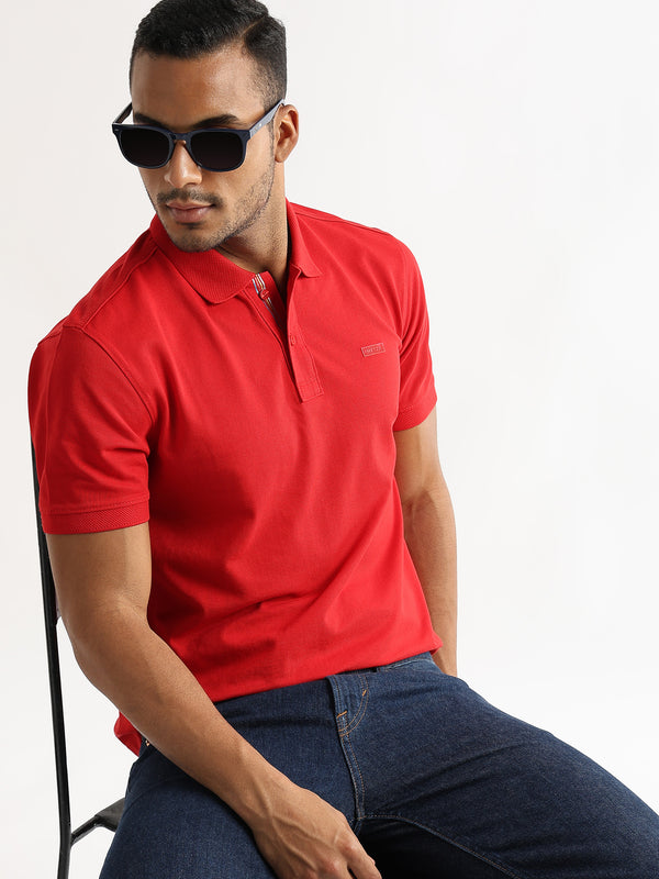 Barbados Cherry Solid Polo T-Shirt