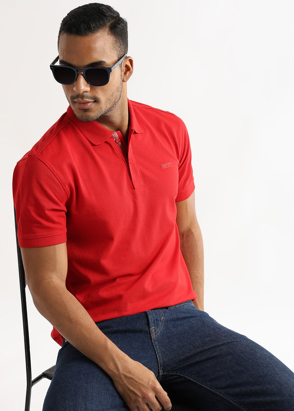 Barbados Cherry Solid Polo T-Shirt