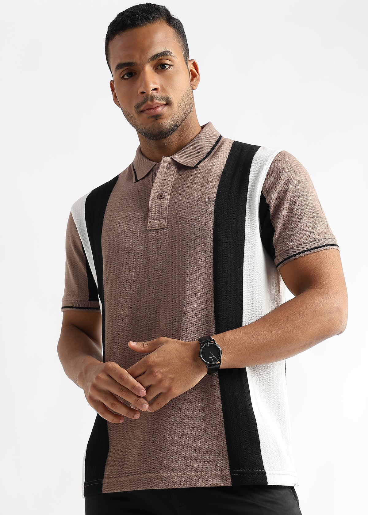 Structured Vertical Gingger Black & White Stripes